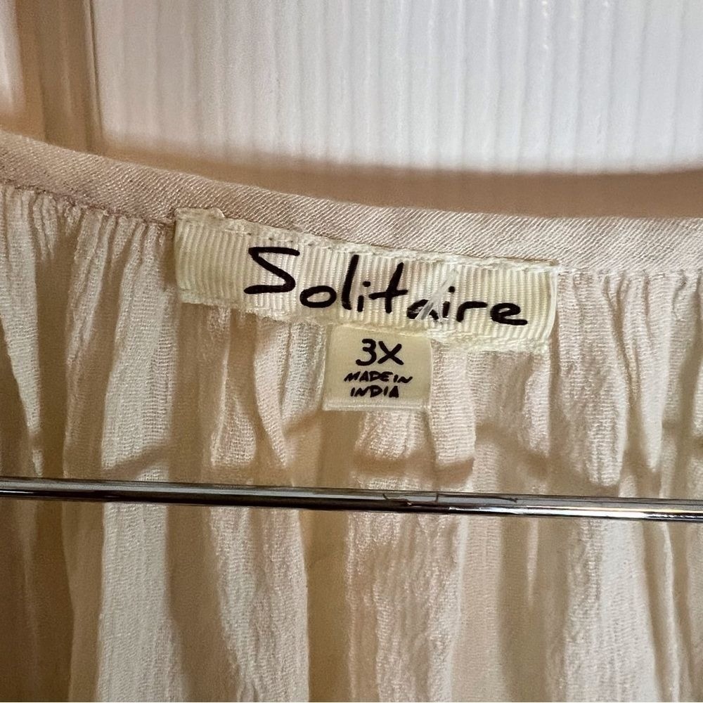 Anthropologie Solitaire Peasant Flowy Shirt Size 3X Embroidered and Sparkly - Picture 5 of 7